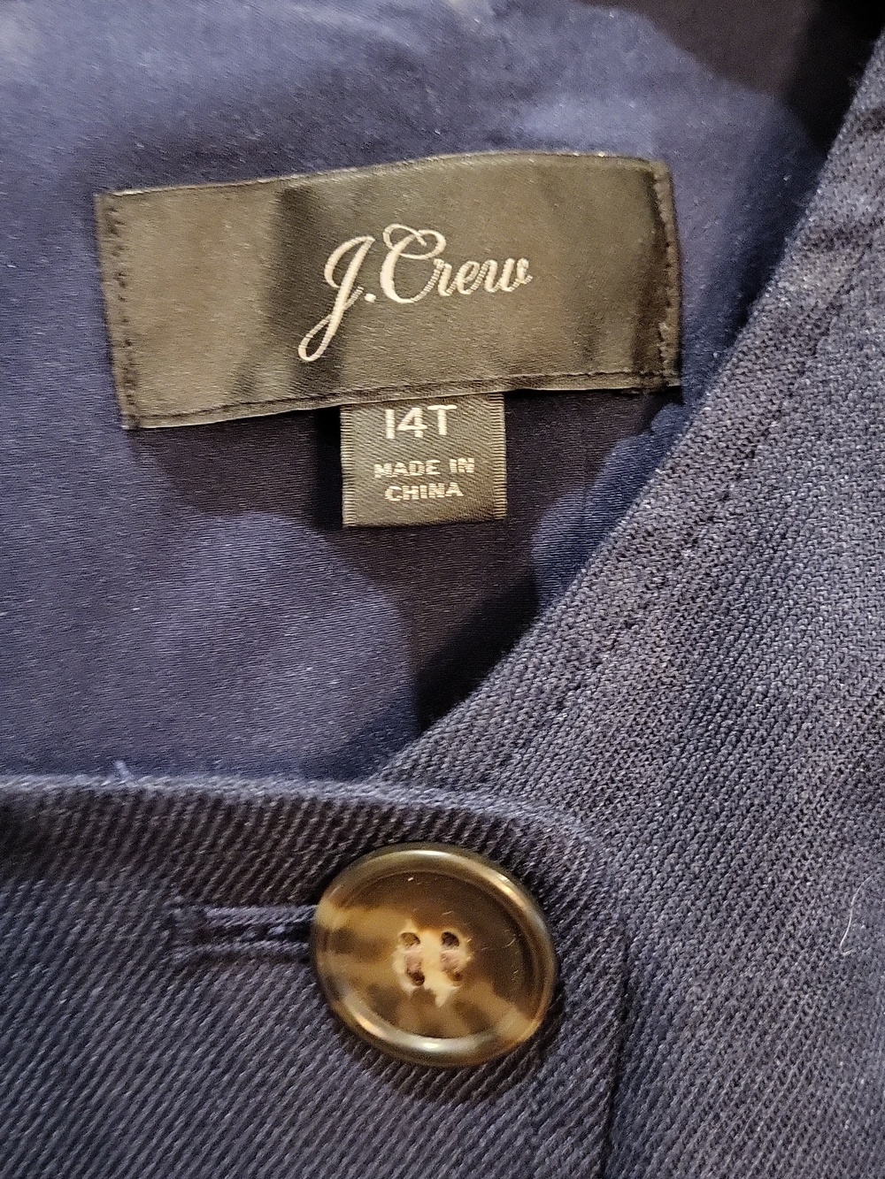 J. Crew Navy Blue Sleeveless Trench Dress 14 Tall - Picture 3 of 6